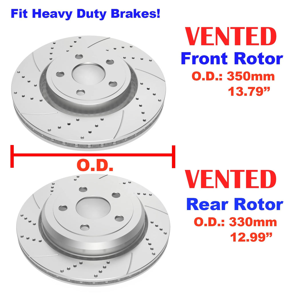 Drilled Brake Rotors for Dodge Durango, Grand Cherokee (2011-2021)