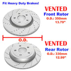Drilled Brake Rotors for Dodge Durango, Grand Cherokee (2011-2021)