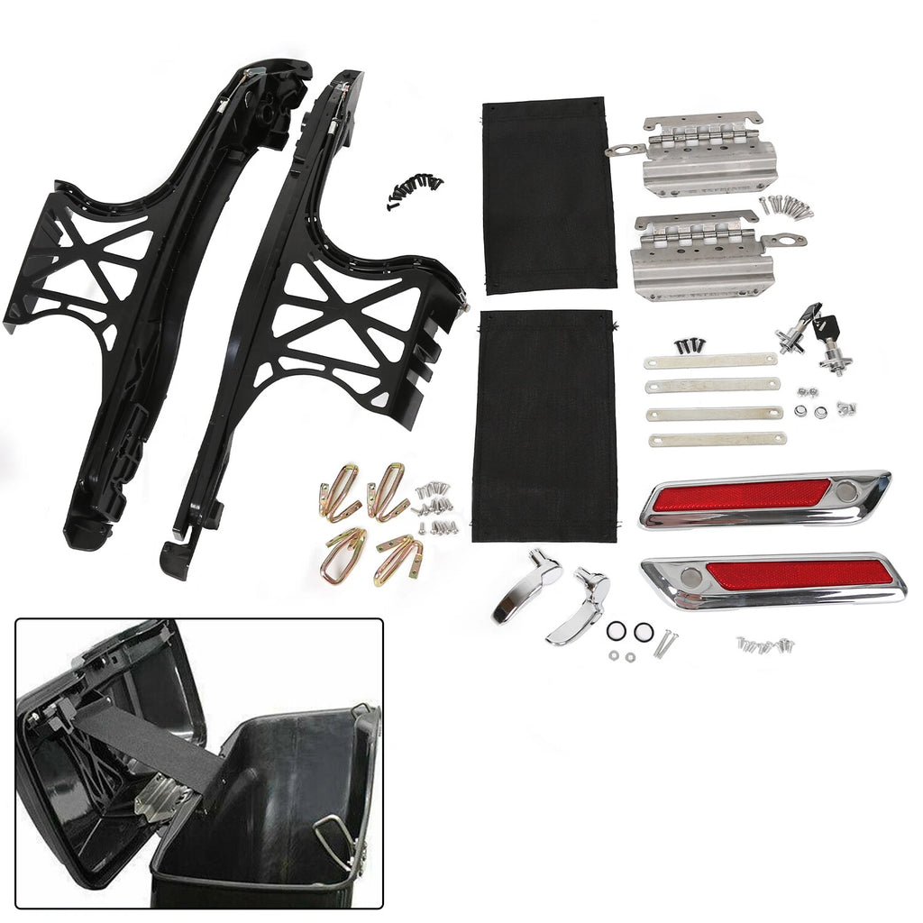 Hard Saddlebag Latch Hinge Lock Hardware Kit for Harley Touring FLHT (2014–2024)