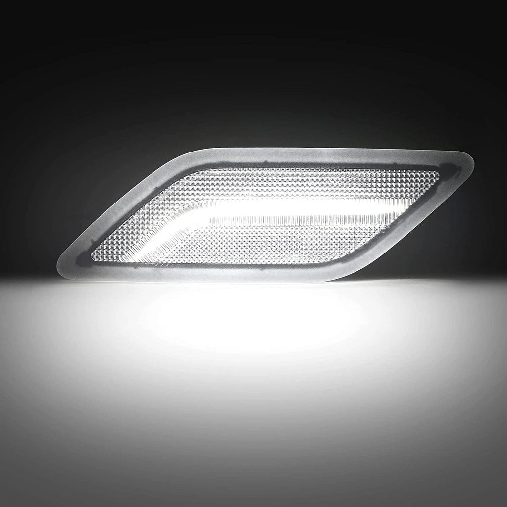 2X White LED Clear Side Marker Light for Mercedes Benz W212 Sedan Wagon (2010–2013)