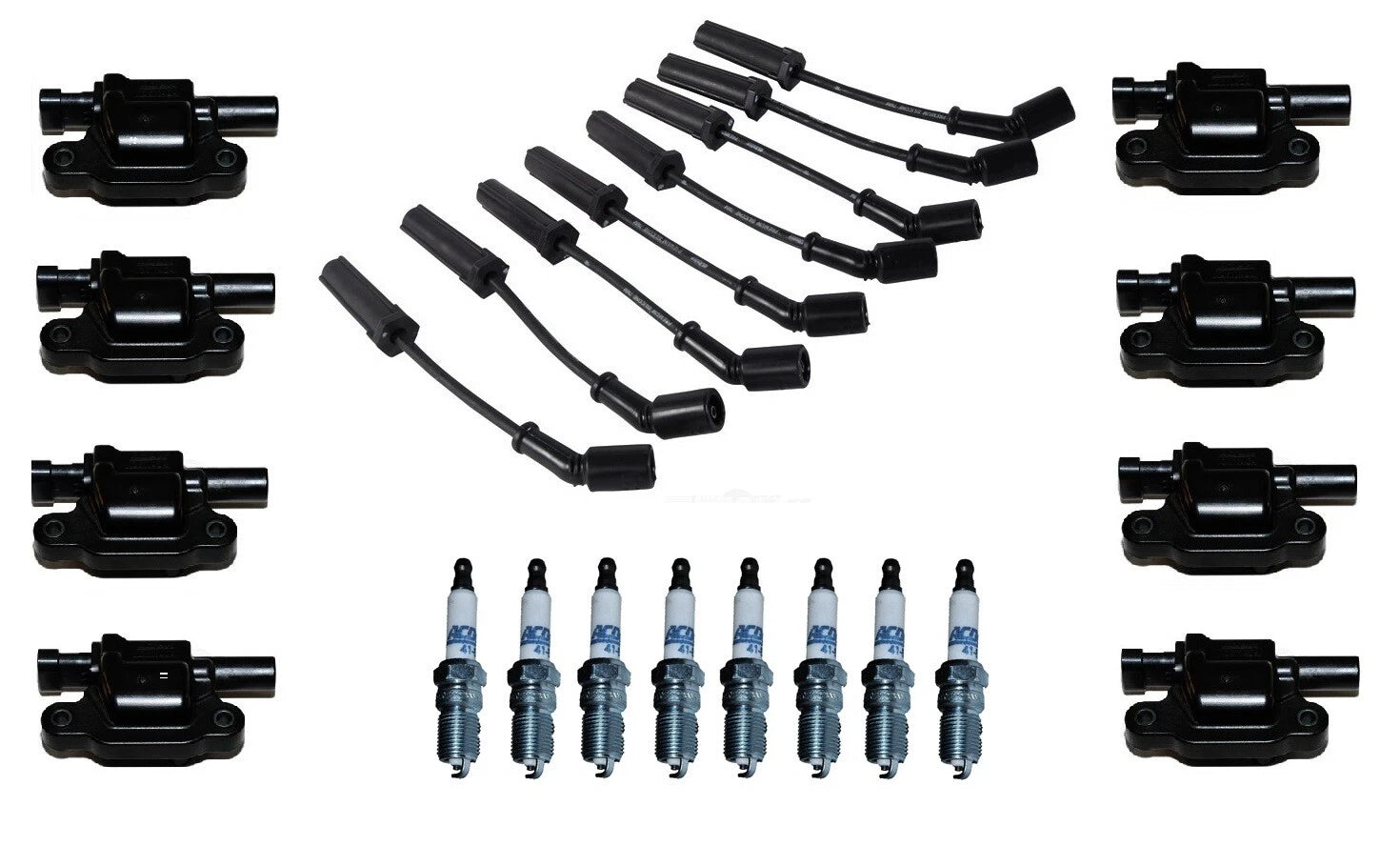 Ignition Wires & Coils Set of 8 with Spark Plugs for Chevrolet Corvette V8 (2011)