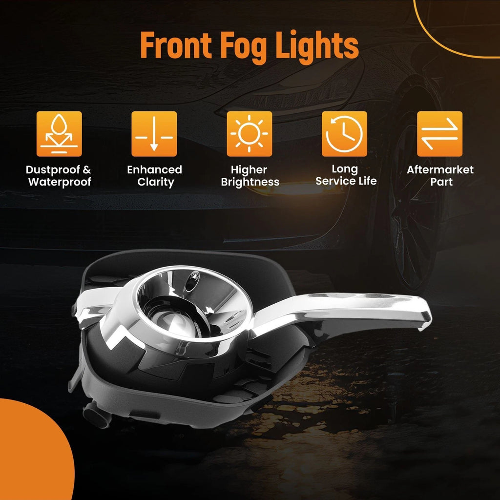 Clear Lens Fog Lights for Chevy Equinox (2010–2016) w/ Bulbs, Wiring, Switch Kit