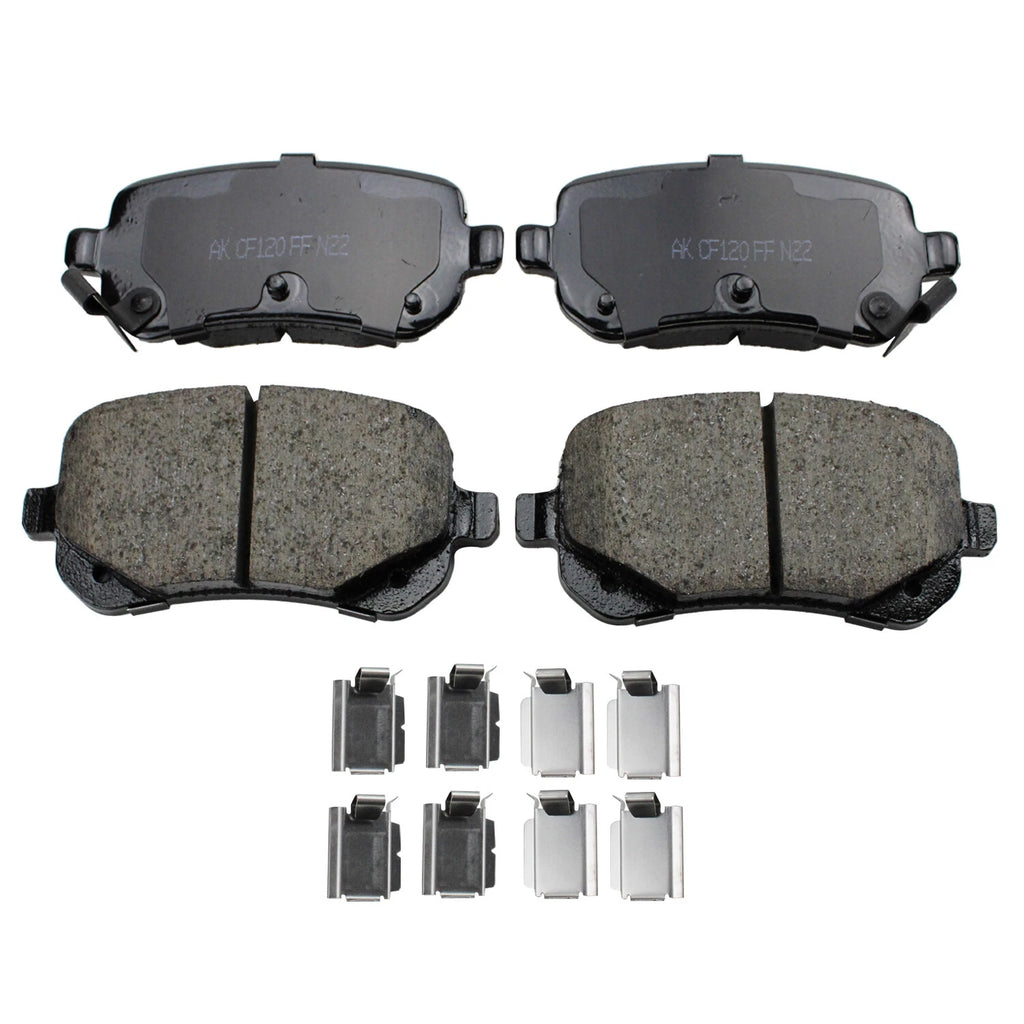 Set of 4 Akebono ProACT Rear Ceramic Brake Pads for Town & Country (2008–2016)