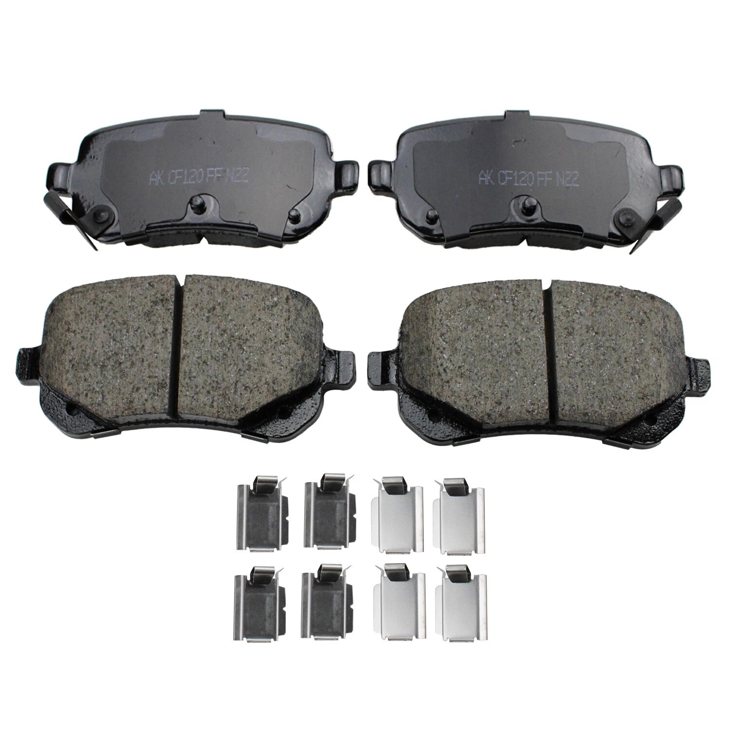 Set of 4 Akebono ProACT Rear Ceramic Brake Pads for Town & Country (2008–2016)