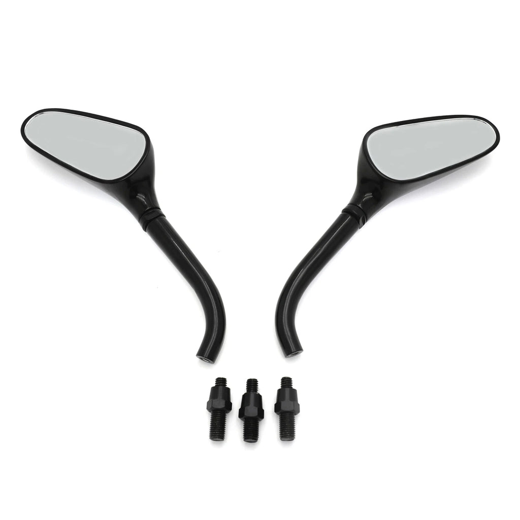 Universal Custom Small Motorcycle Mirrors for Harley Yamaha (Black)
