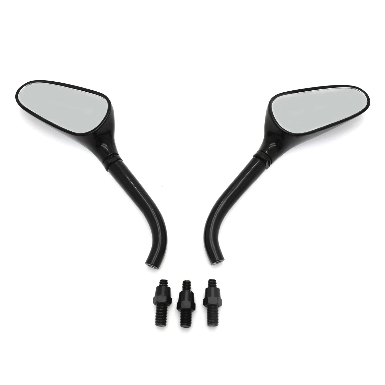 Universal Custom Small Motorcycle Mirrors for Harley Yamaha (Black)