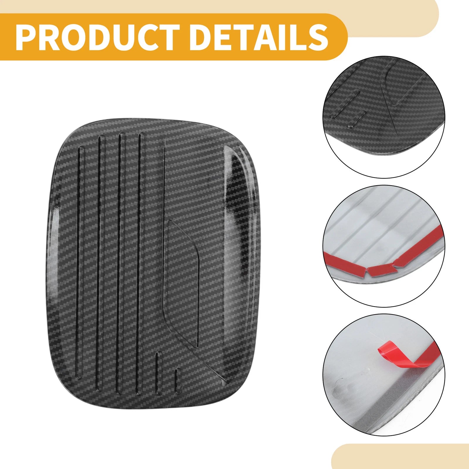 Fuel Tank Door Cap for Ford Explorer (2020–2025) Carbon Fiber Black