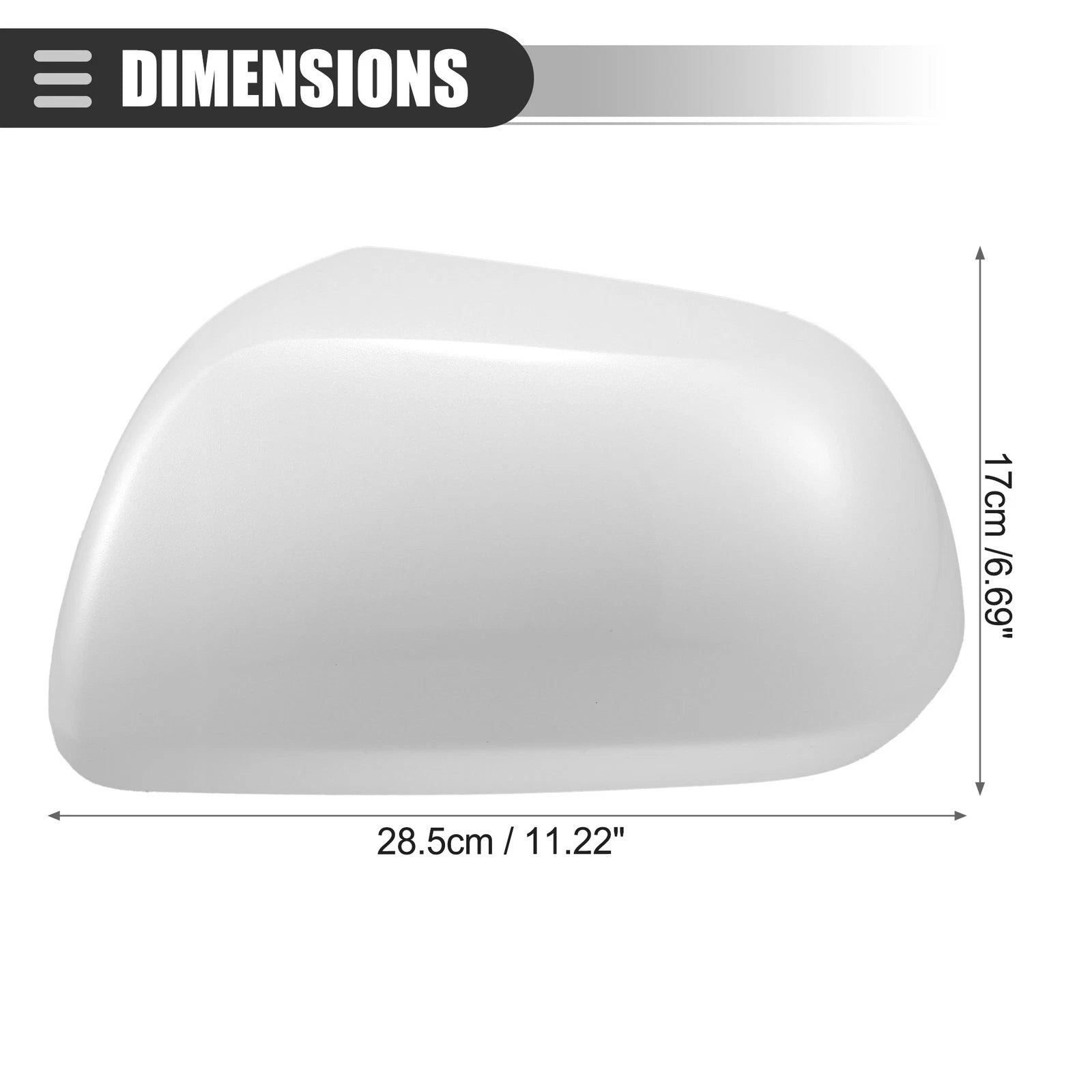 Left Side Mirror Cover Cap for Toyota Highlander (2009–2014) ABS White