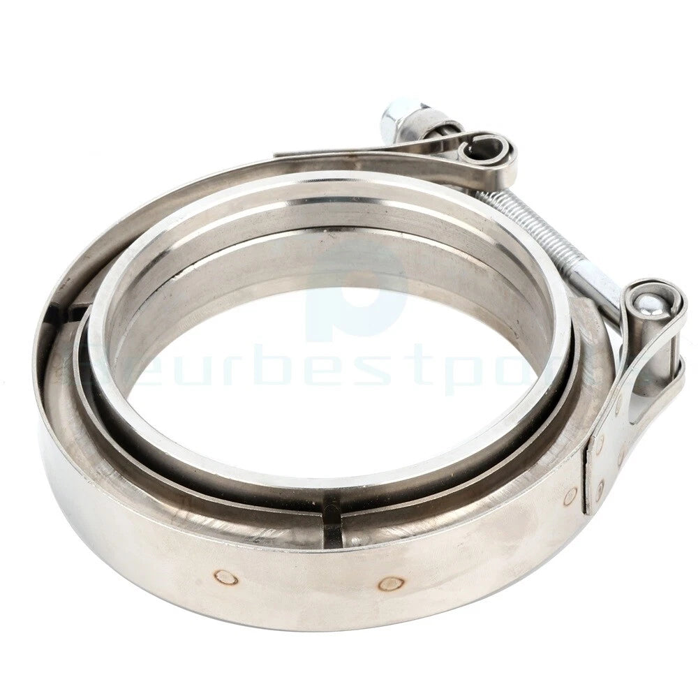 3.5" Zinc Plated Iron V-Band Turbo Pipe Exhaust Flange Clamp Universal