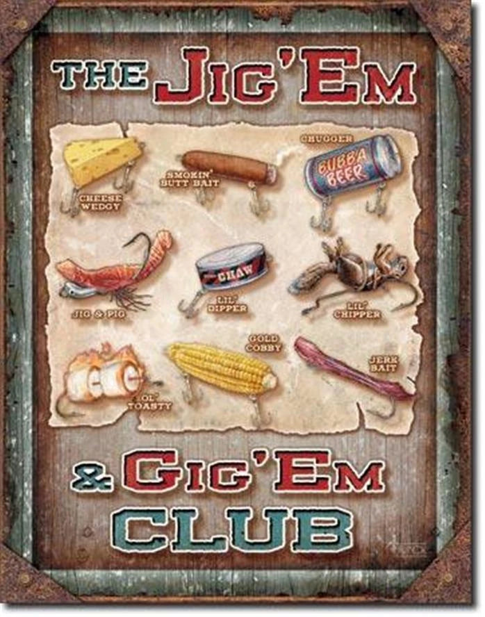 Vintage Replica Tin Metal Sign for Tackle Pole Rods Fishing (1823)