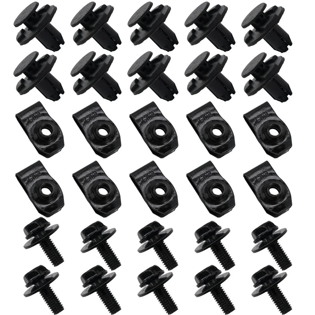 Undertray-Cover Clips / Metal Bolt Fixed Nut Clamp Kit for Nissan Qashqai