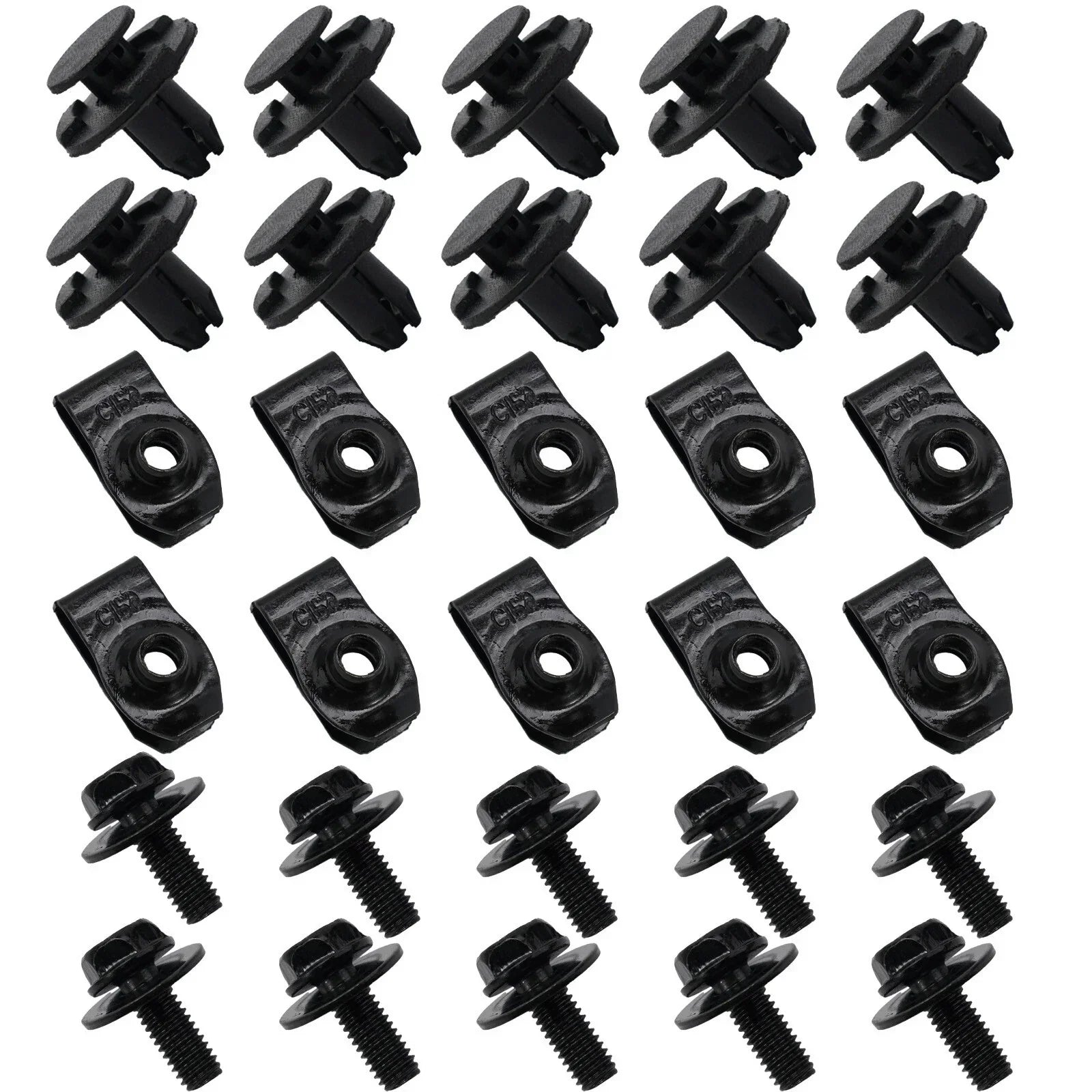 Undertray-Cover Clips / Metal Bolt Fixed Nut Clamp Kit for Nissan Qashqai