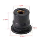 50 M6 Rubber Well Nuts for Windscreen & Fairing (Fits 13mm Hole)