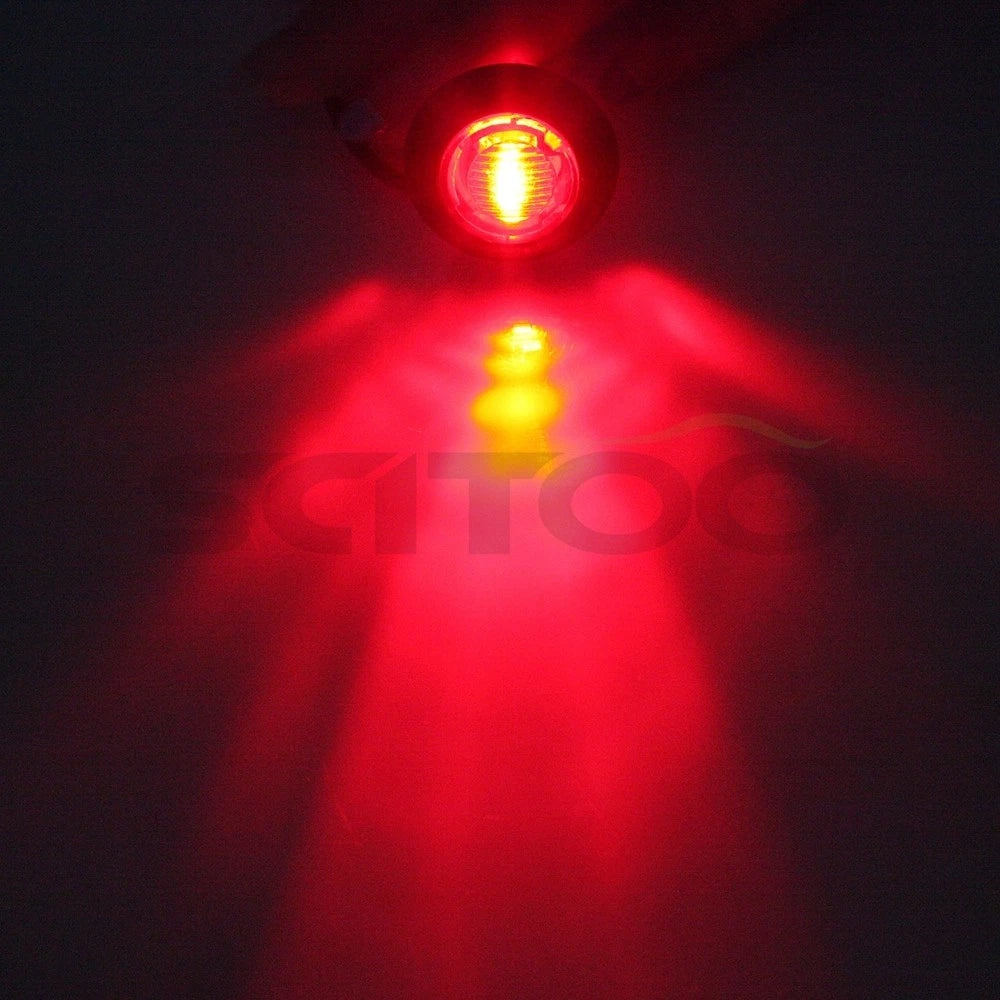 5PCS Smoke Amber LED Cab Running Marker & 4x Red Side Marker Lights for Ford Jeep