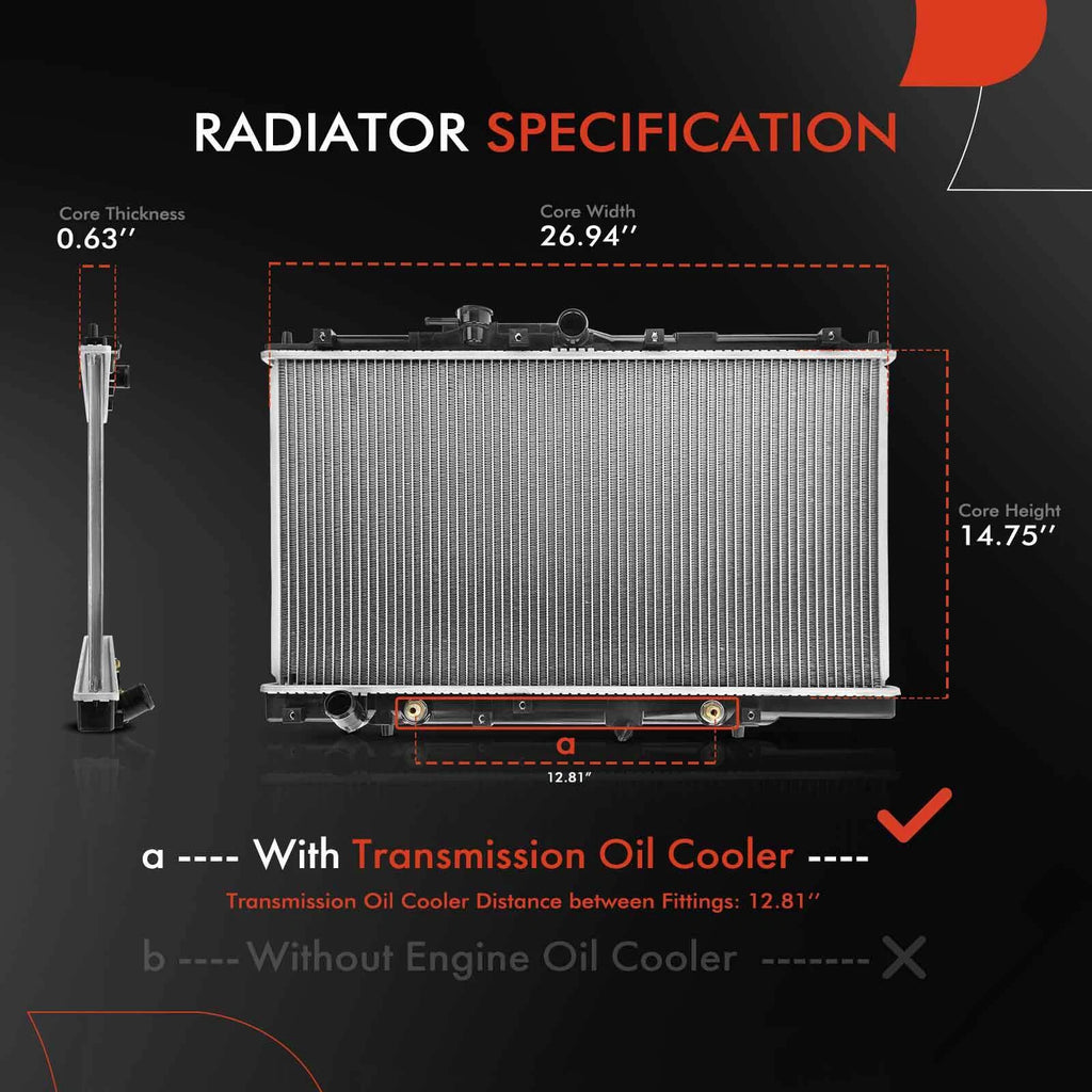 Radiator with Oil Cooler for Honda Accord (1995–1997) Acura CL (1997–1999)