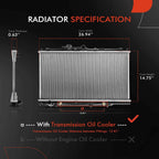 Radiator with Oil Cooler for Honda Accord (1995–1997) Acura CL (1997–1999)