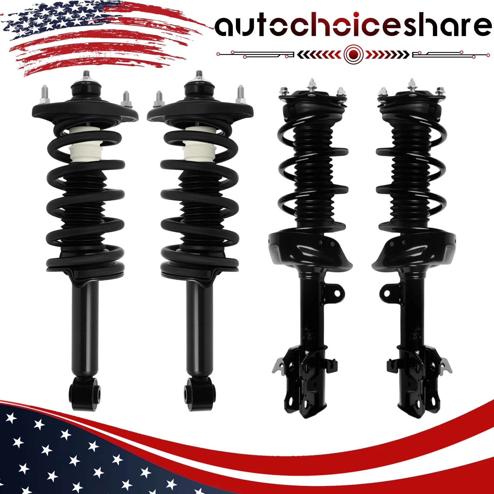 Set of 4 Complete Struts with Coil Spring for Honda CR-V (2012–2014)