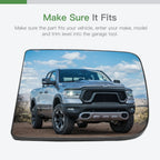 Driver Side Heated Mirror Glass for Dodge Ram 1500 (2010–2019)