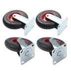 Set of 4 Heavy-Duty 8" Rubber Casters for Various Applications