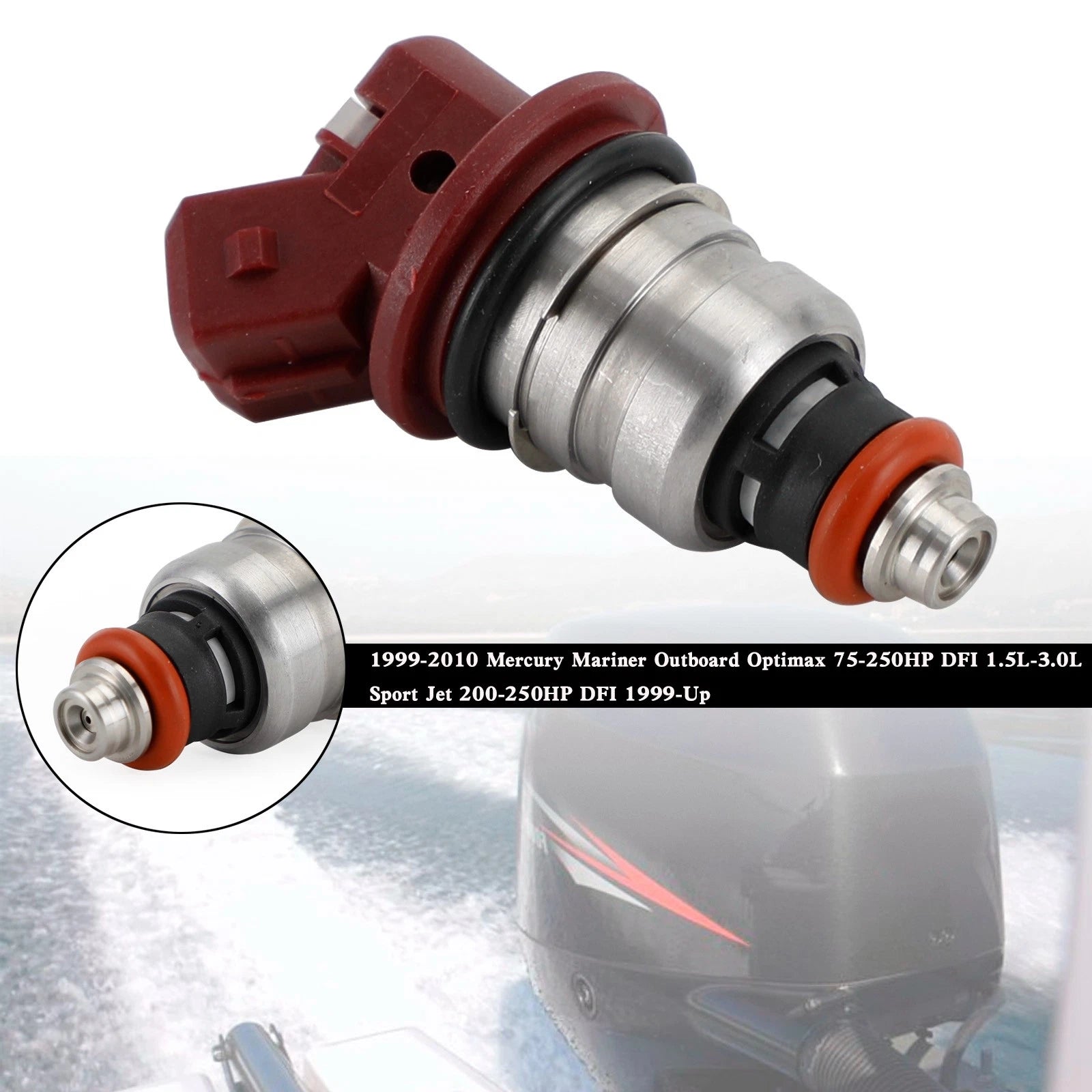Fuel Injectors 37001 Set of 6 for Mercury Outboard Mariner (75-225)