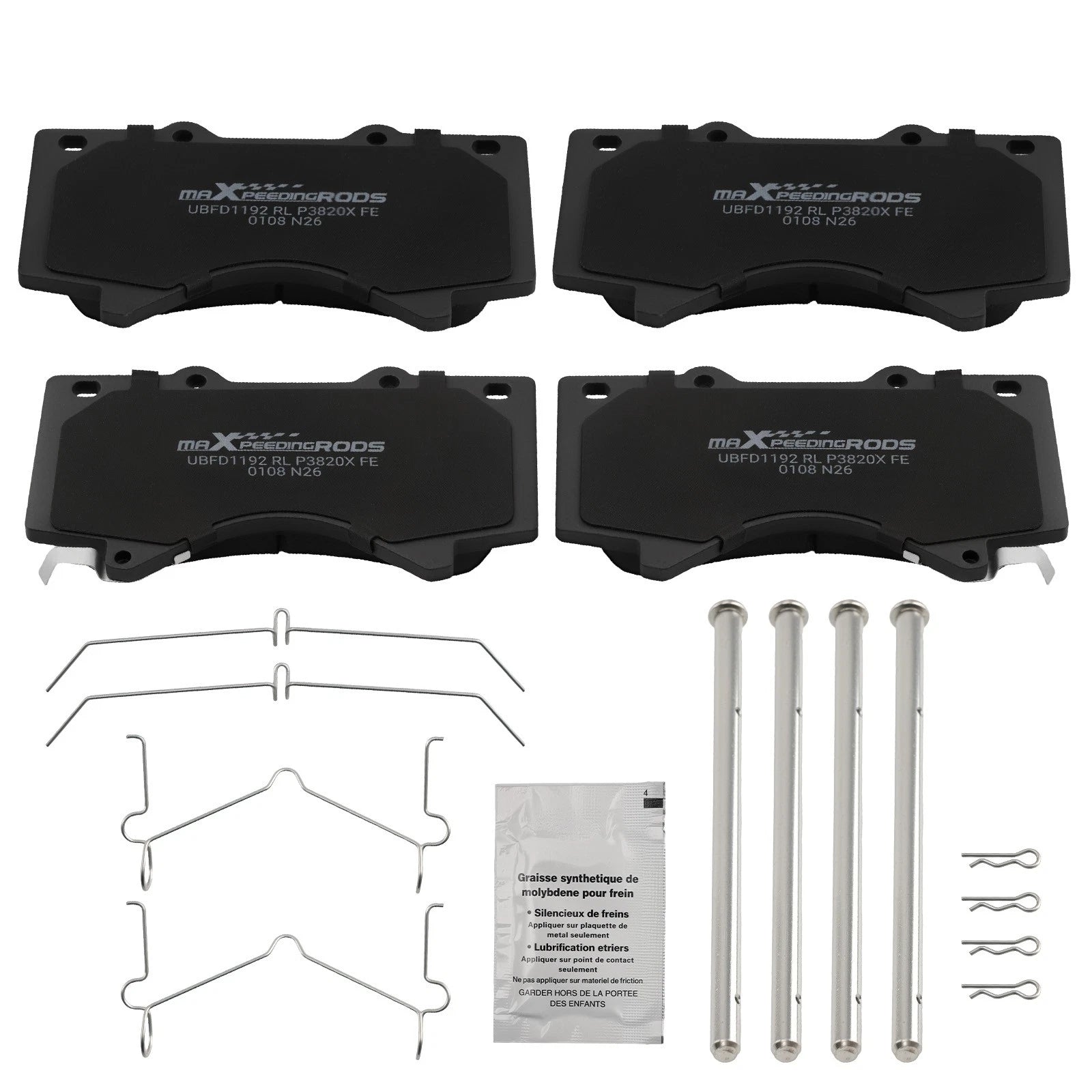Front Brake Pads Kit for Lexus LX570 (2008–2021) Toyota Sequoia (2008–2022) D1303