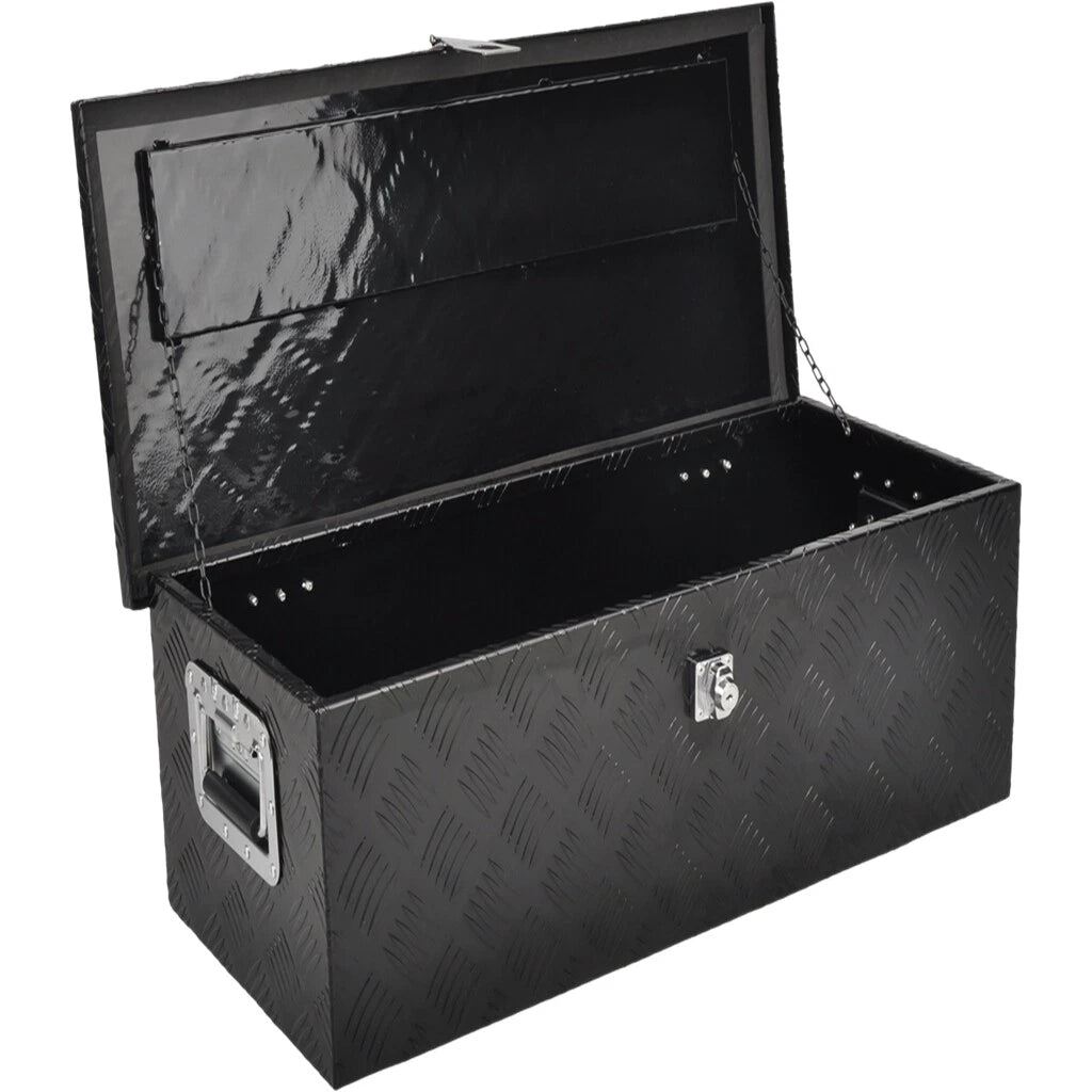 30" x 13" x 10" Black Aluminum Tool Box for Pickup Truck (Fits Most Models)