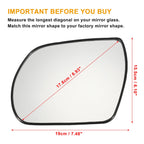 Heated Left Side White Mirror Glass for Hyundai Santa Fe (2009–2012)