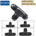 3-Way Tee Fitting Adapter for AN4 AN6 AN8 AN10 AN12 (Female to Male) Black