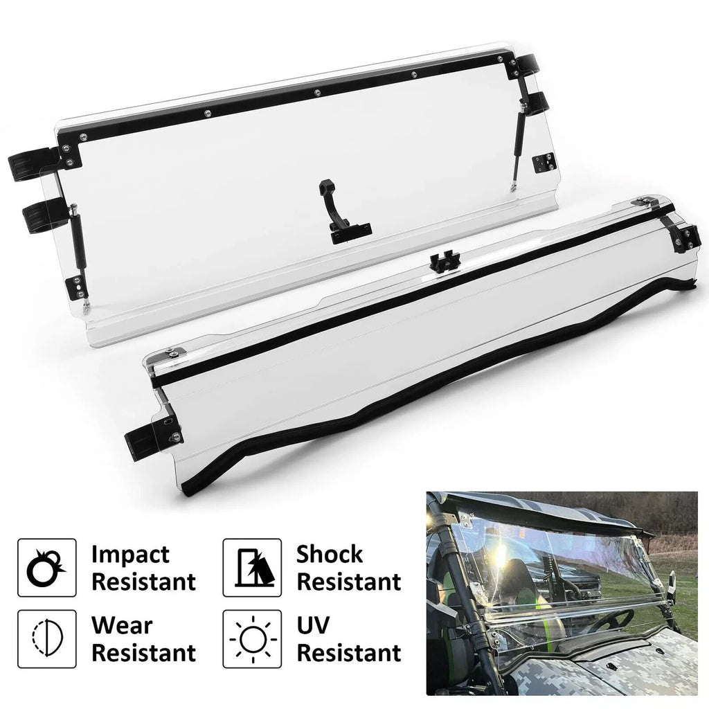Folding Flip Windshield Scratch Resistant for Kawasaki Teryx 4 800/4 S (2016–2023)