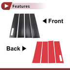 Door Pillar Window Trim for Ford F150 (2015–2020) Black Carbon Fiber