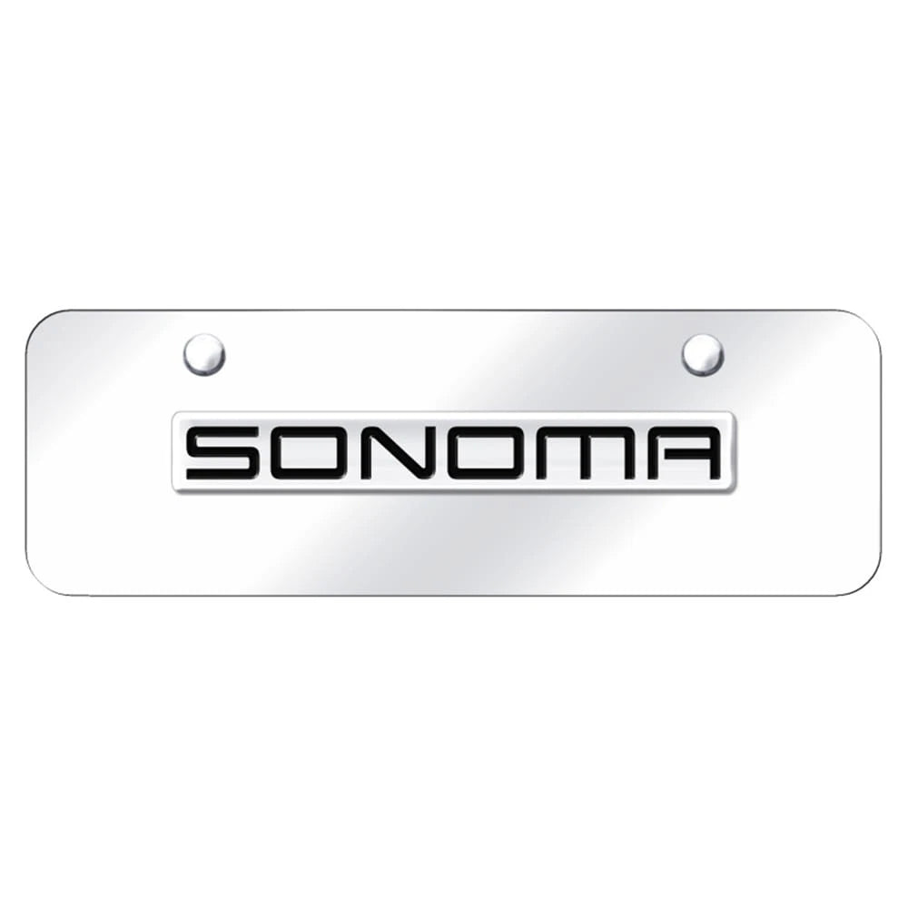 Chrome Name on Chrome Mini License Plate - Officially Licensed for GMC Sonoma