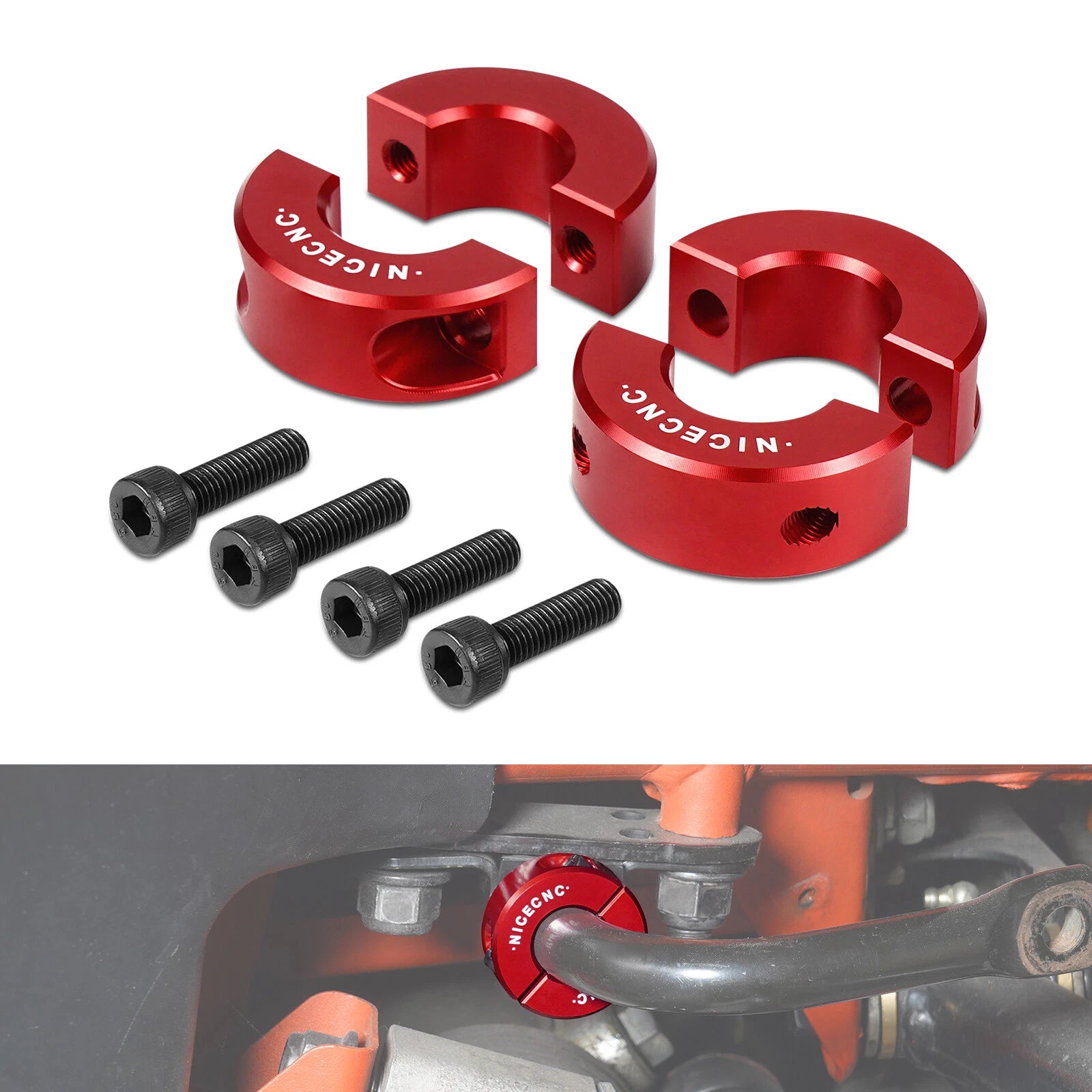 Aluminum Alloy Front Sway Bar Clamping Collars for Can-Am Maverick X3 (2018–2021)