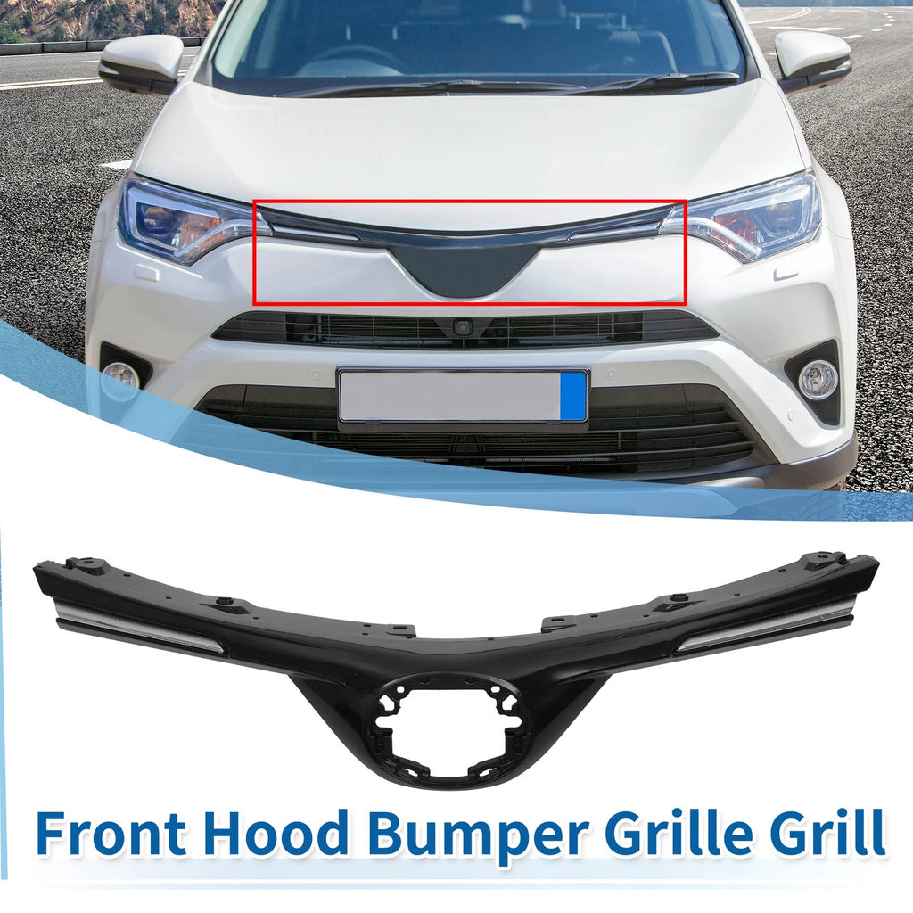 Front Hood Bumper Grille for Toyota RAV4 LE (2016–2018) No.531010R130 Black