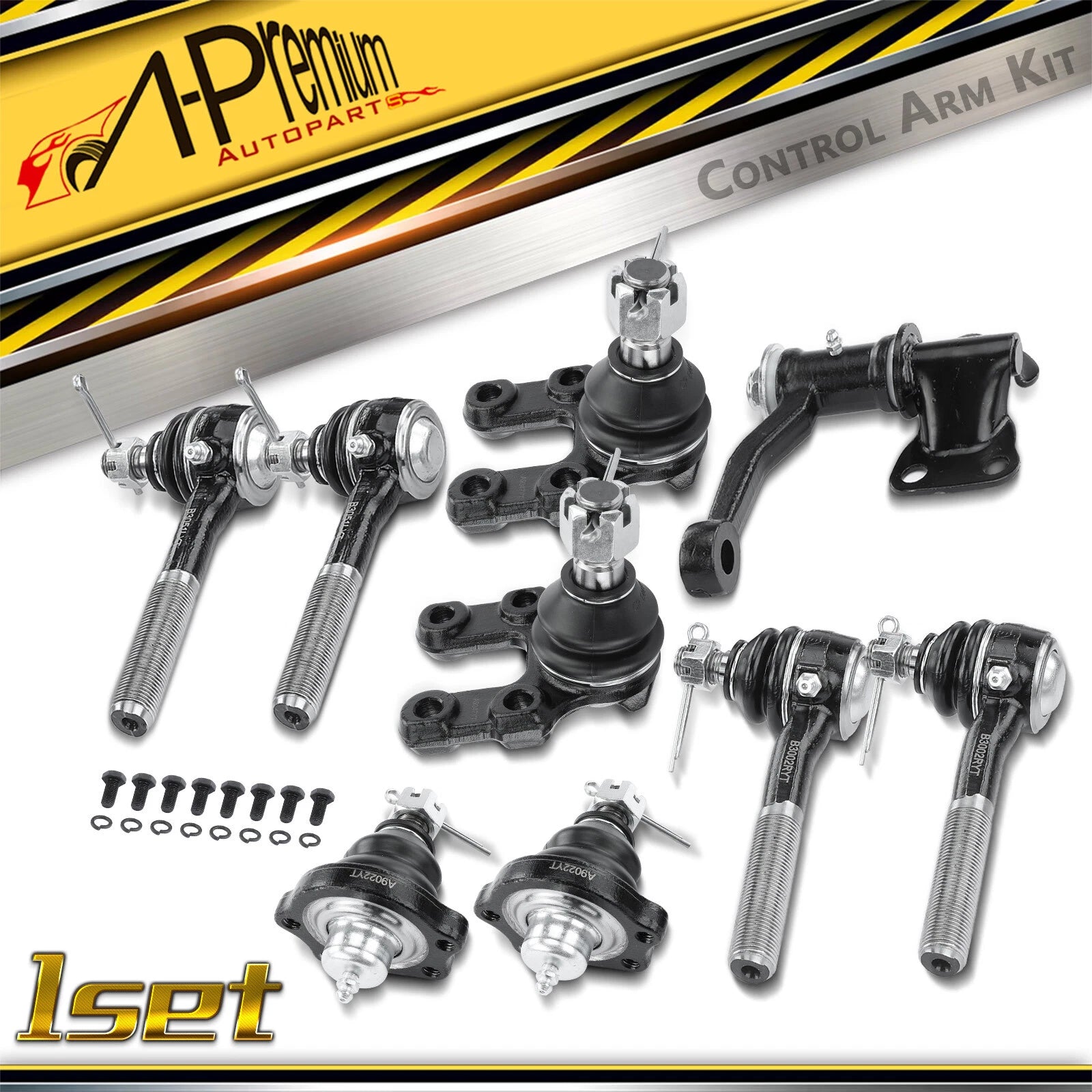 9x Inner & Outer Tie Rod Idler Arm for Nissan Pathfinder (1987–1992)