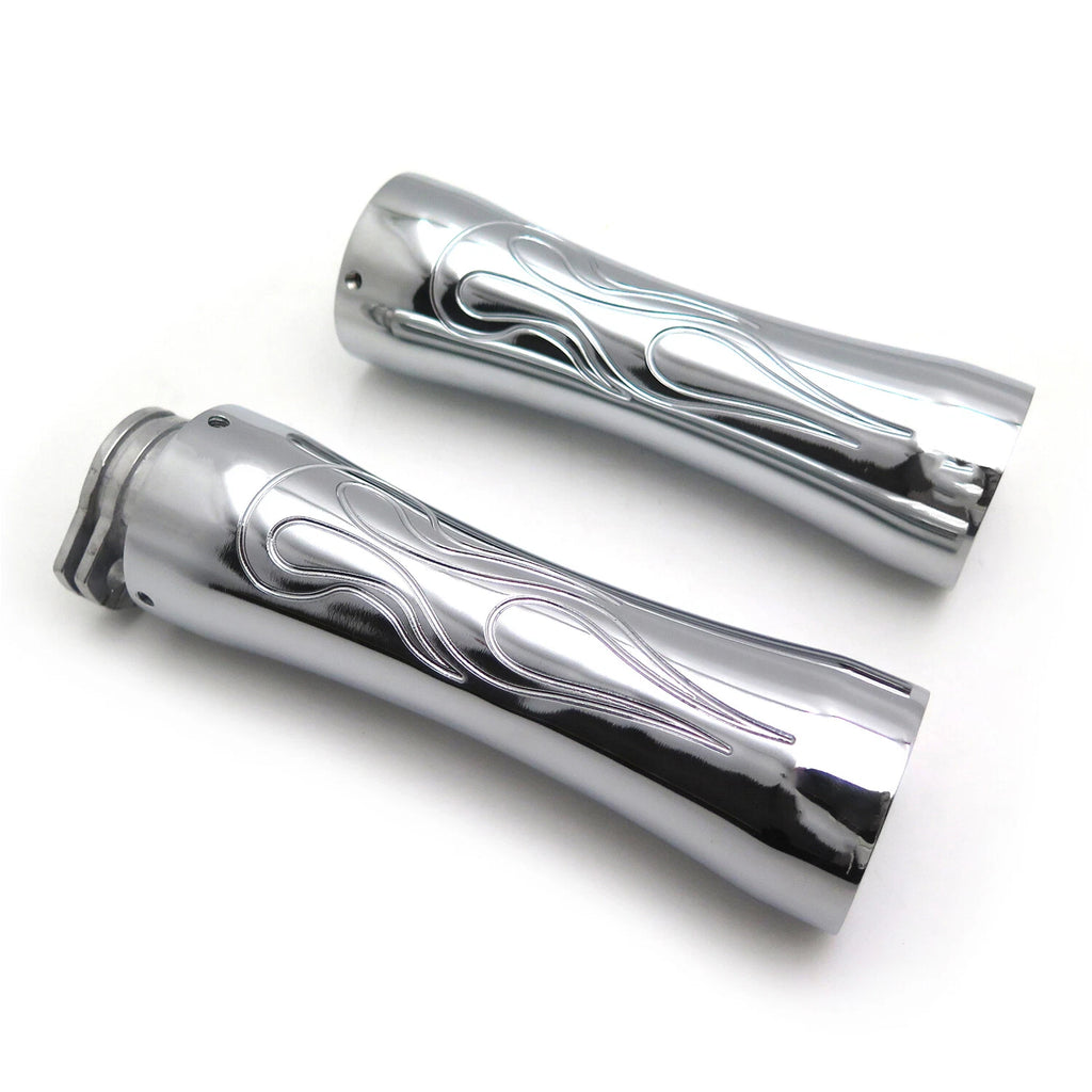 Chrome Flame Hand Grips for Honda CBR 600 F3 F4i 900 929 954 1000 RR (1997–2007)