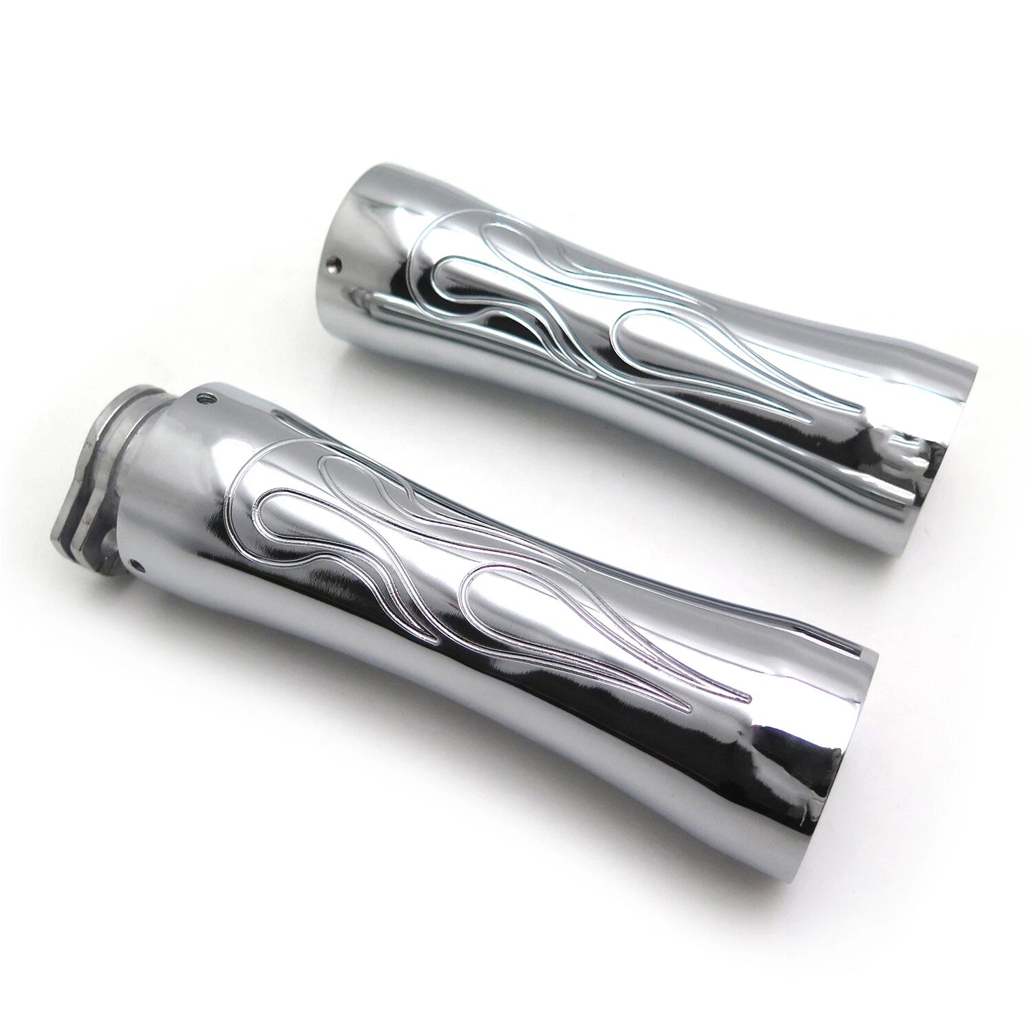 Chrome Flame Hand Grips for Honda CBR 600 F3 F4i 900 929 954 1000 RR (1997–2007)