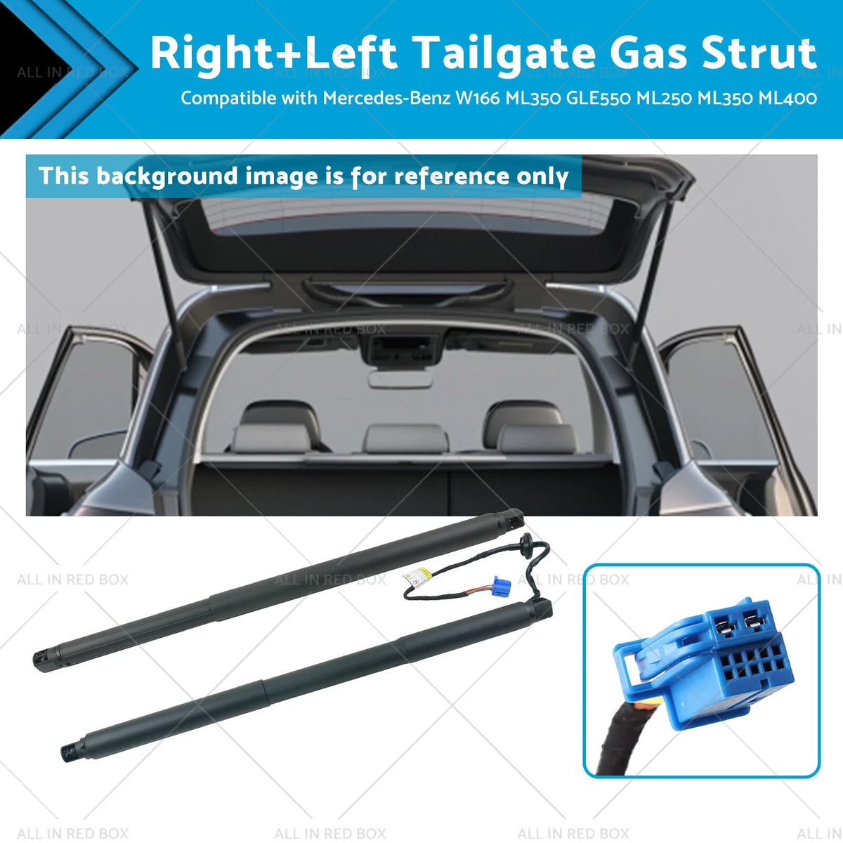 Set of 2 Tailgate Gas Struts for Mercedes Benz ML350 (W166)