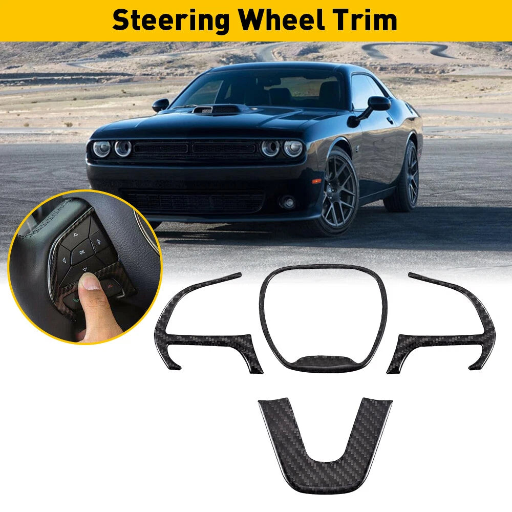 Set of 4 Steering Wheel Frame Cover Trim for Dodge Challenger/Charger (2015–2023)