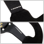 NRG 33cm 3" Deep Dish Black Suede Steering Wheel for Universal Fit (All Years)
