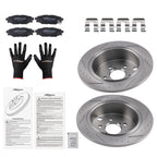 Set of 2 Rear Drilled Slotted Brake Rotors and Pads for Subaru Crosstrek (2016–2023) S31605