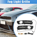 LED Front Bumper Fog Light Grille Cover for Audi A4 B6 (2001–2005)