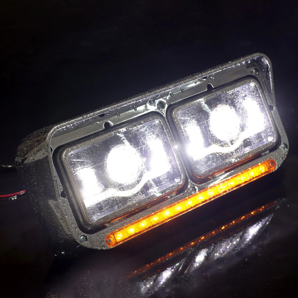 Full LED Dual Halo Ring Projector Headlights for Peterbilt Western Star (1981-2019)