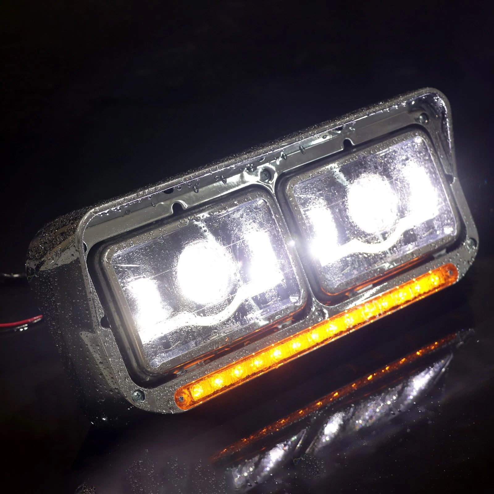 Full LED Dual Halo Ring Projector Headlights for Peterbilt Western Star (1981-2019)