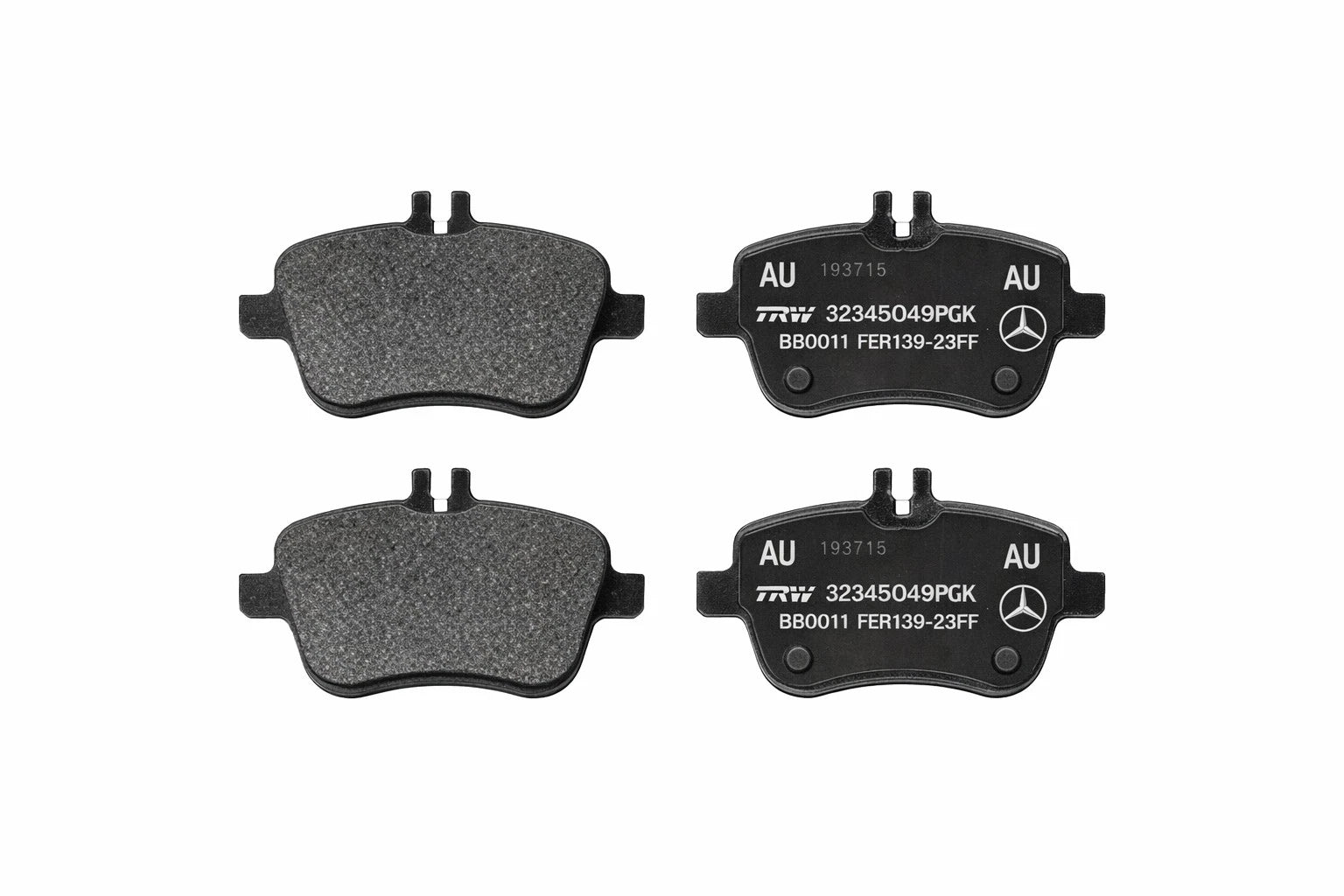 Set of 4 Rear Disc Brake Pads for Mercedes-Benz CLA250, B250e (2014–2019) 000420070590