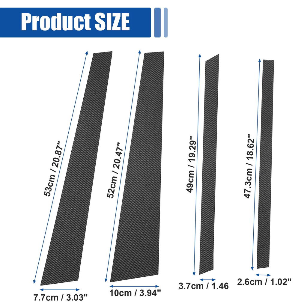 Gloss Carbon Pattern Door Window Pillar Post Cover Trim for BMW X5 (2007–2014)