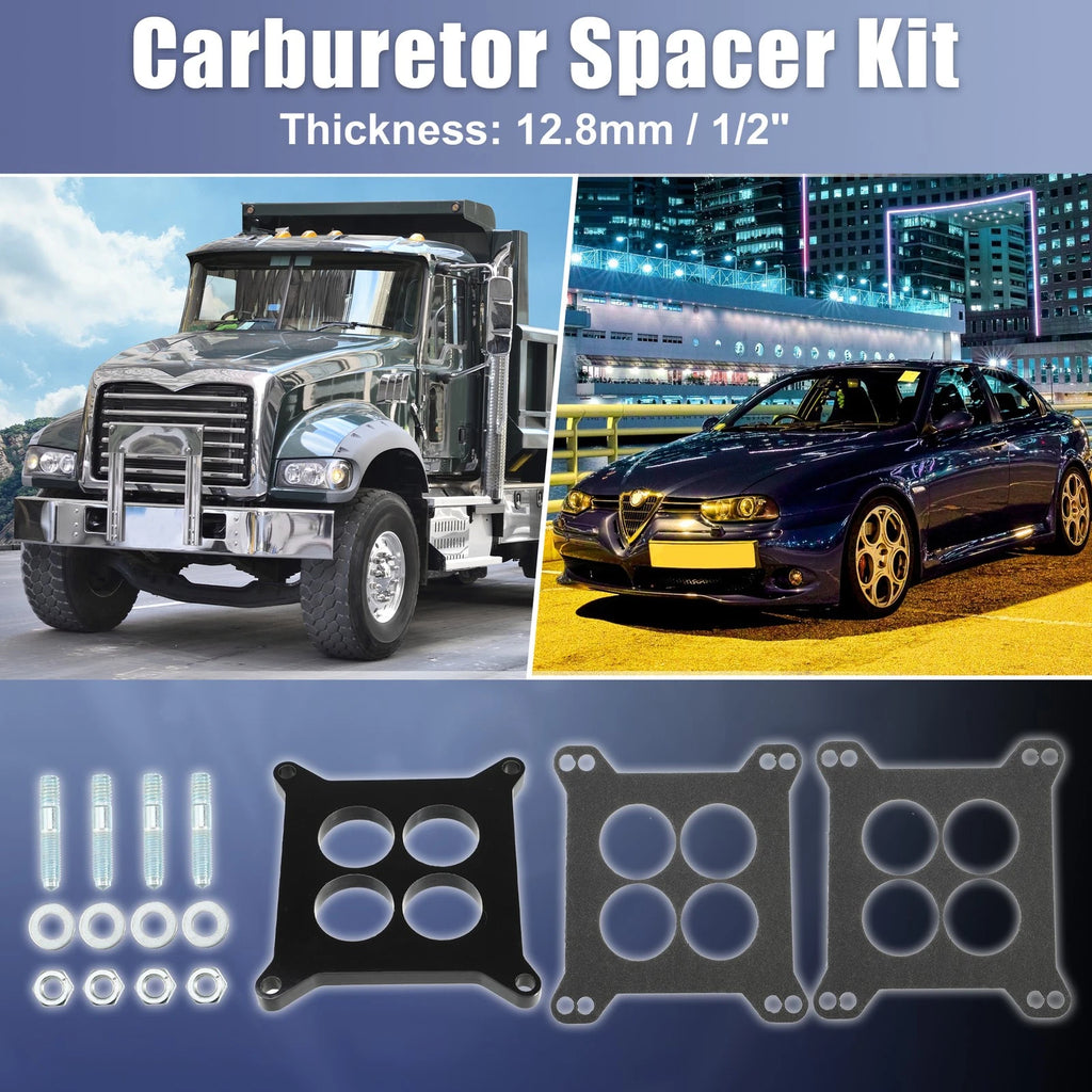 1/2" Tall Ported Phenolic Carburetor Spacer 4BBL for Chevy 