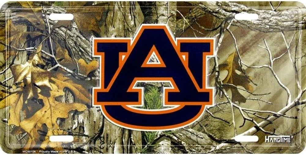 Camo License Plate for Auburn Car Truck (Auburn Tigers)