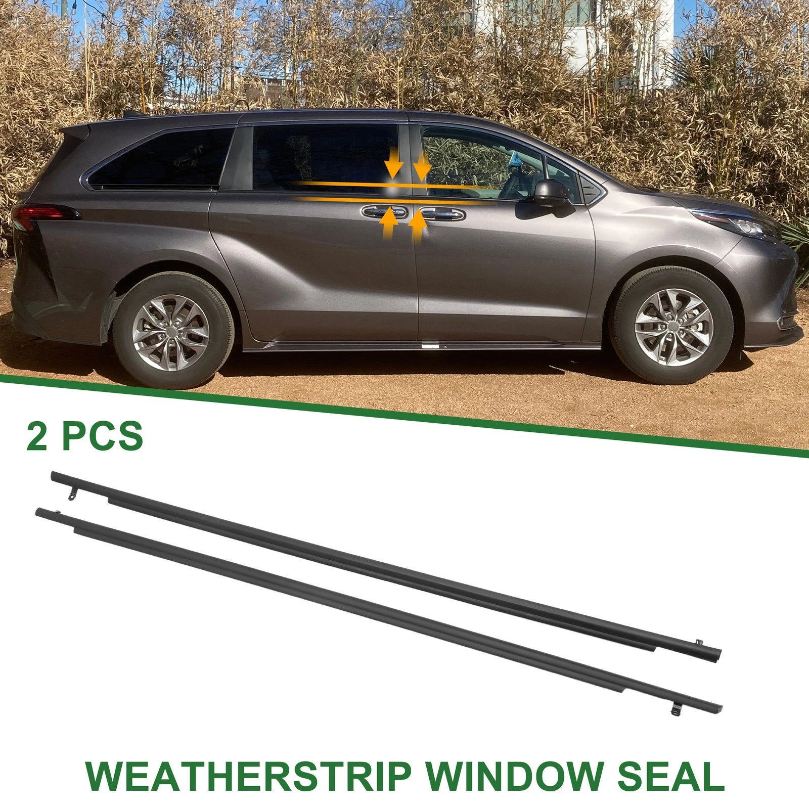 2X Rear Weatherstrip Window Seal No.6818008010 for Toyota Sienna 