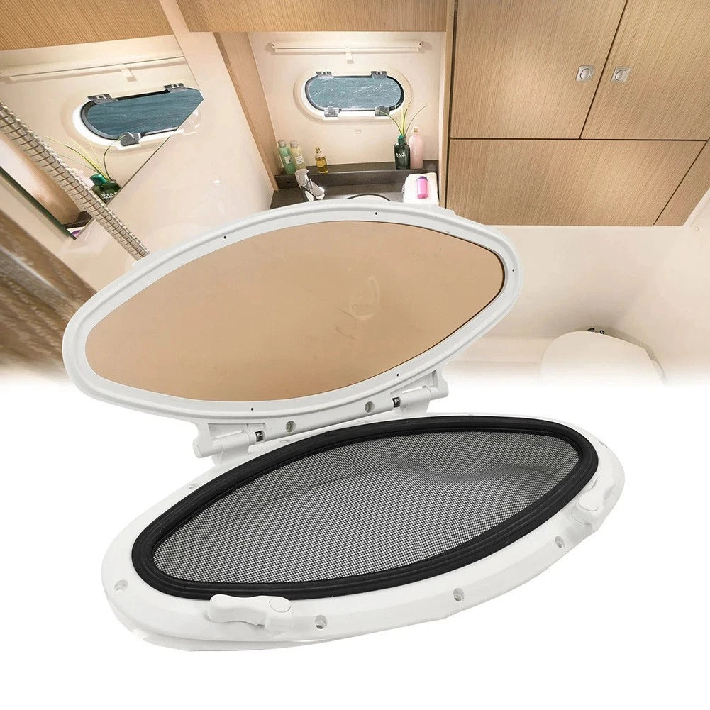 Oval Porthole Window 470x210mm Inward Opening Waterproof for Boat RV