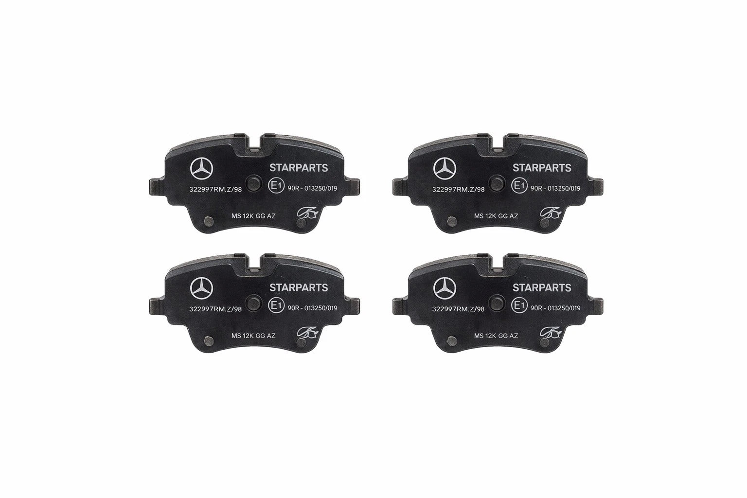 Set of 4 Front Disc Brake Pads for Mercedes-Benz C320, CLK350 (2001–2009) 006420622090